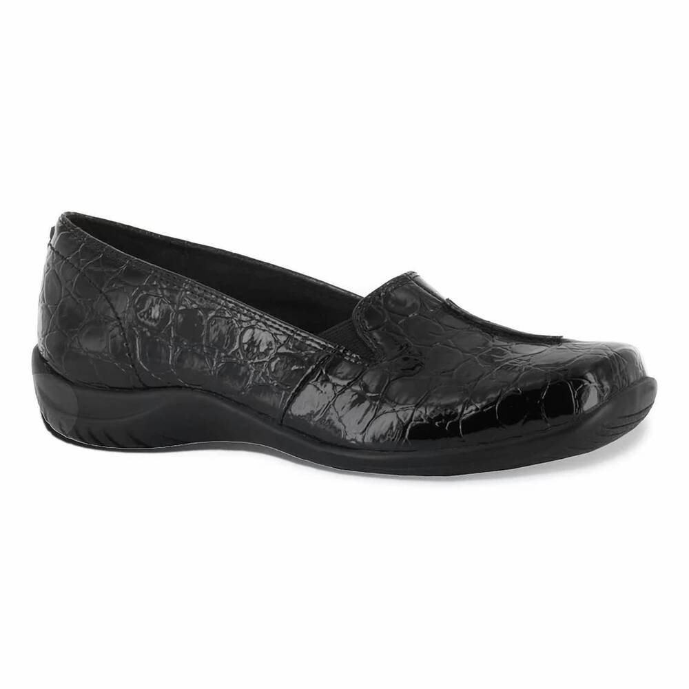 NEW EASY STREET women's purpose shoes in black patent crocco